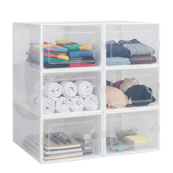 Opbevaringsboks, Foldbart Design, Stabelbar Organizer,6stk, L