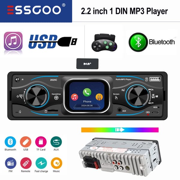 Bilradio, Touchscreen, Trådløs Forbindelse,med DAB
