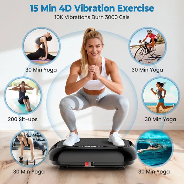 Vibrationsplade, 120 hastighedsindstillinger, Bluetooth-højttaler,sort