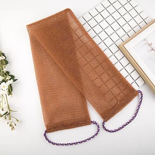 Eksfolierende Bade Net, Ekstra Lang Design, Dyb Rensende Handling,kaffe-1stk