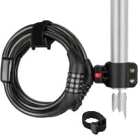Tyverisikring, 12mm Tykk Kabel, 125cm Længde,sort