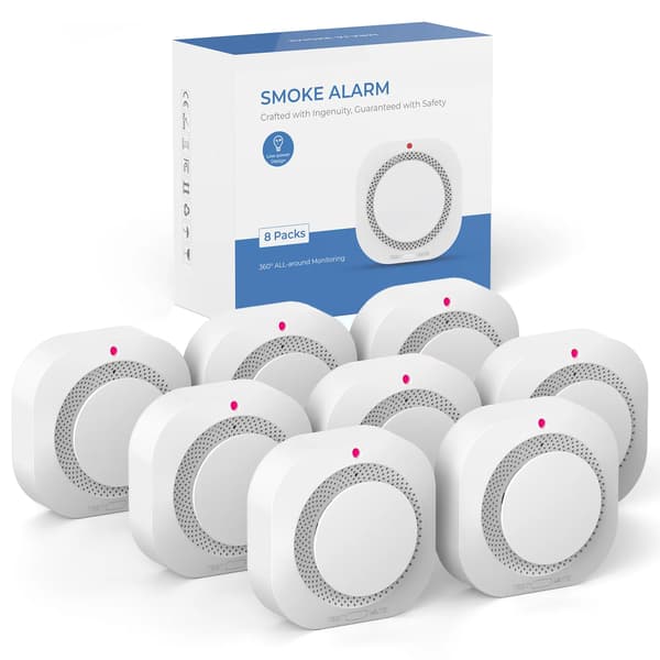 Röklarm, Realtidsvarning, Högvolymslarm,8PCS