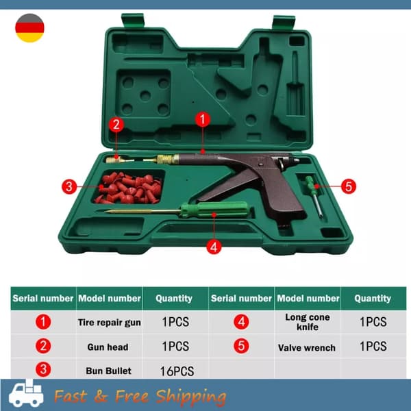 Däckreparationssats, Snabbreparationsverktyg, Hållbara Material,1 Set