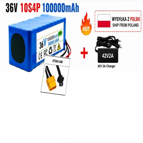 Batteripack, 36V, 100Ah kapacitet,10s4p-XT60-SM