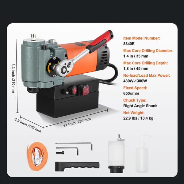 Magnetborrmaskin, Kompakt Design, Hög Precision Borrning,Orange/Svart