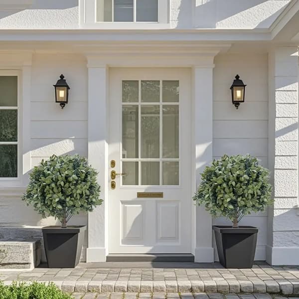 Topiary Kugler, UV Resistante, Dekorative Udendørs Planter,grøn