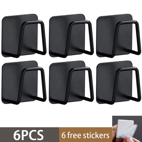Spongeholder, Rustfrit Stål, Pladsbesparende Design,6PCS-sort