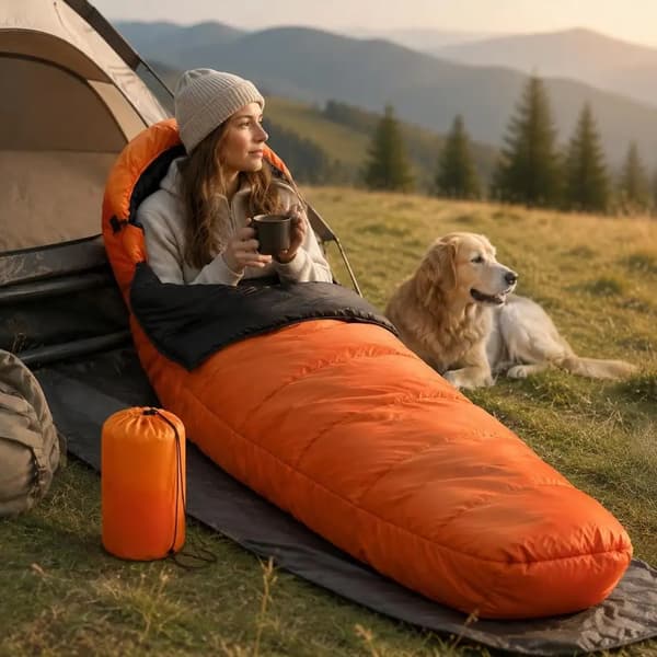 Mumi Sovepose, Holdbart Polyester, Behageligt Temperaturinterval,Appelsin