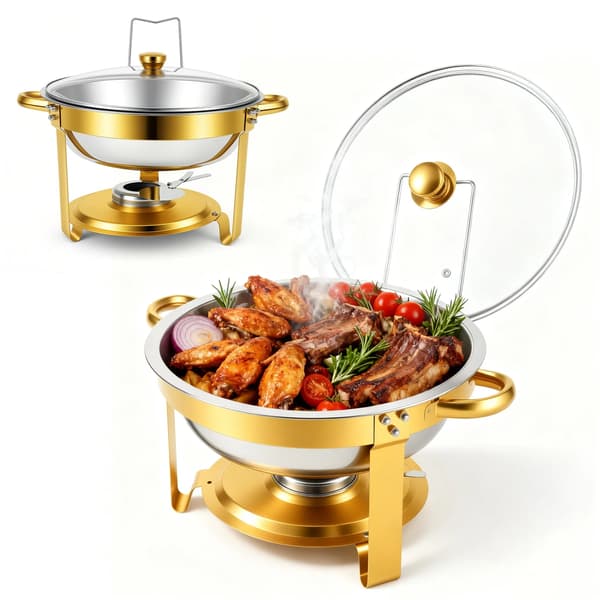 Buffetserver, rostfritt stål, 5QT kapacitet,2Pack