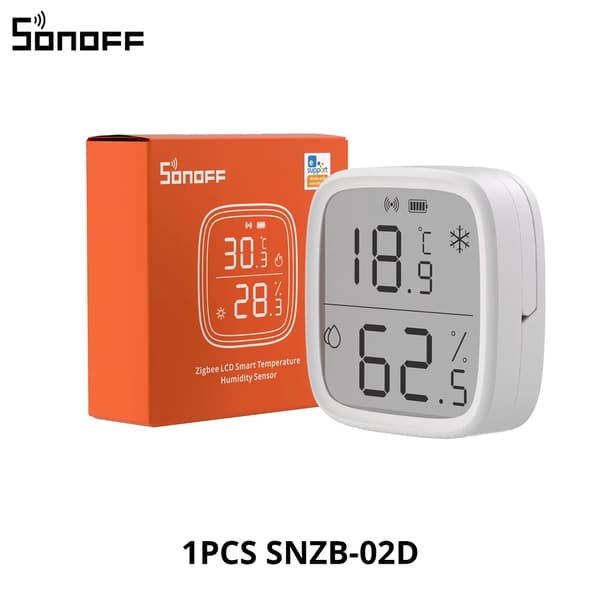Temperatur- og fugtighedssensor, Zigbee-forbindelse, LCD-display,SNZB-02D 1 Pak