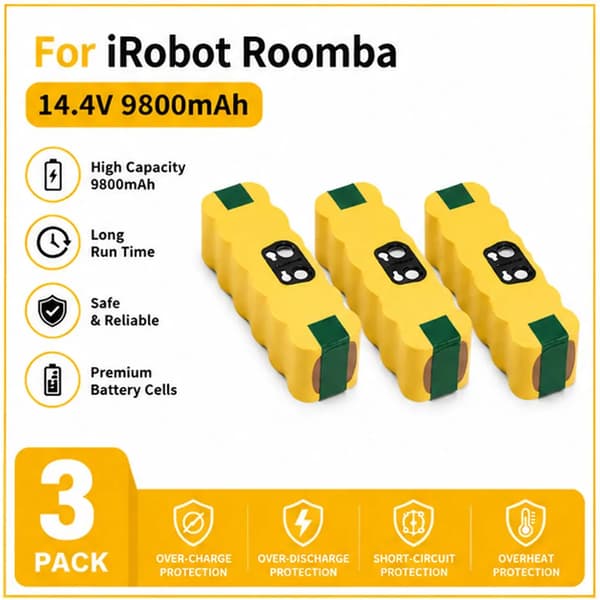 Akku, 14.4V, Ladattava,9800MAH-3PCS