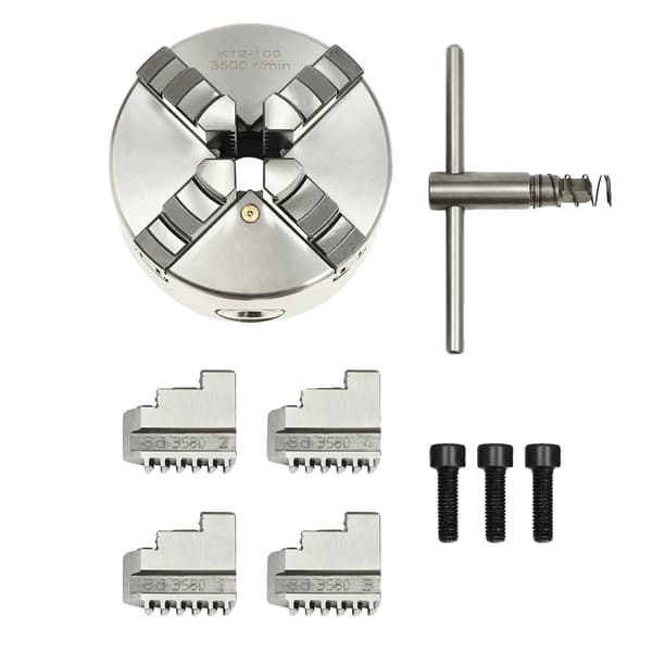 Svarvchuck, Självcentrerande Mekanism, Hög Precision,Silver