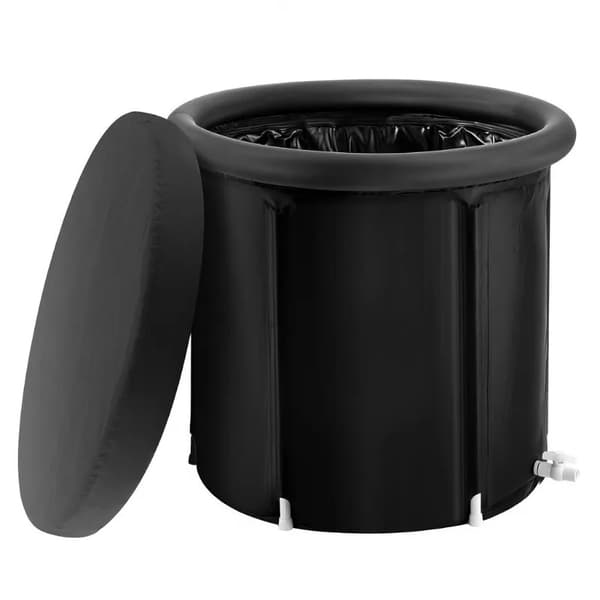 Oppustelig Badekar, 290L Kapacitet, Bærbart Design,sort