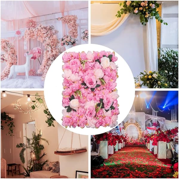 Blomster Væg Baggrund, Ideel til Bryllupper, Alsidig Dekoration til Begivenheder,Pink