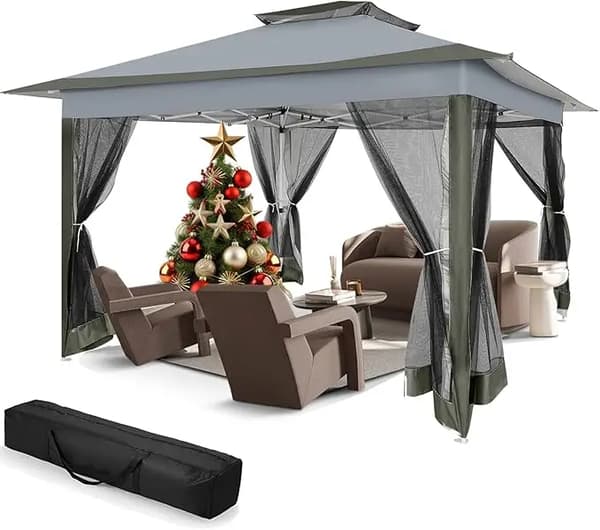 Gazebo Telt, Pop-Up Design, UV Beskyttelse,Grå