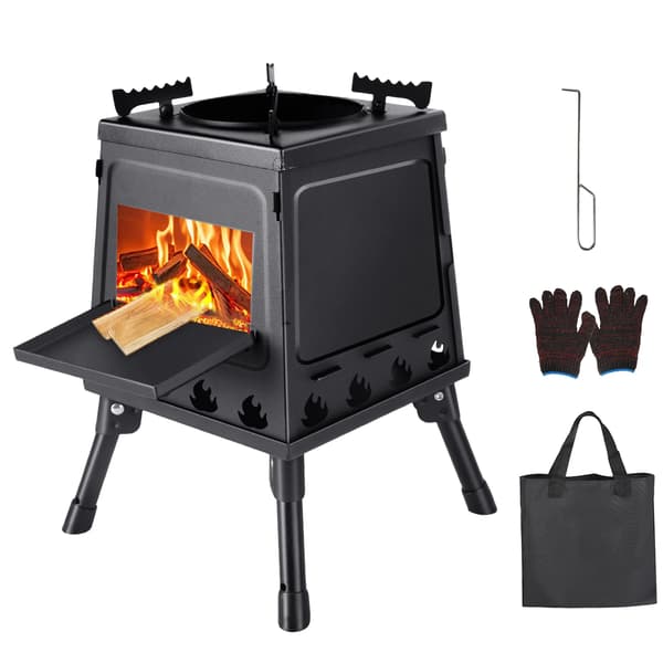 Campingkök, Bärbar Design, Justerbara Grytstöd,svart