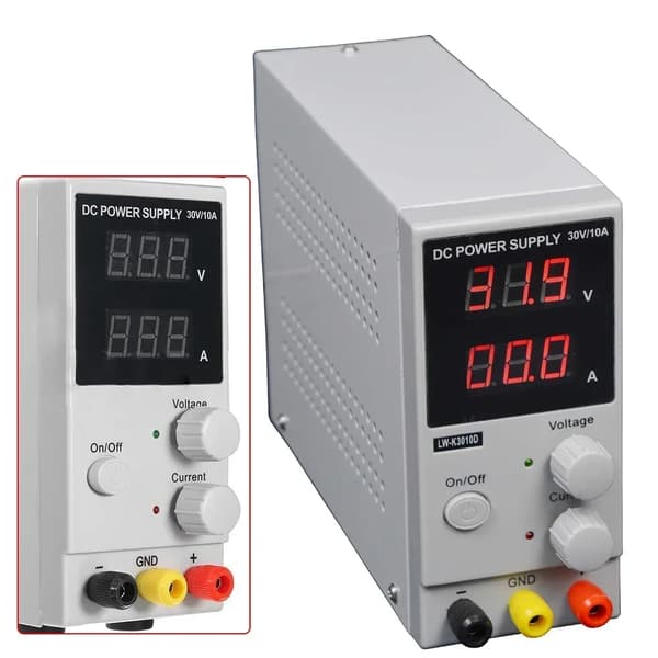 Laboratorio Virtalähde, 30V Ulostulo, 10A Virta,30V, Harmaa, 220 V