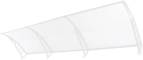 Entrédörrsöverbyggnad, Bågformad Design, UV-beständig,VIT