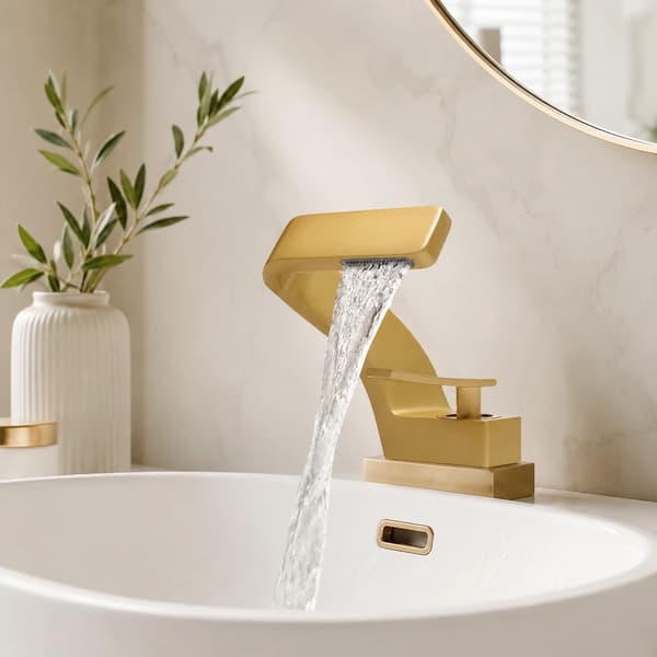 Basinblandare, Vattenfall Design, Dubbel Kontrollfunktionalitet,Guld