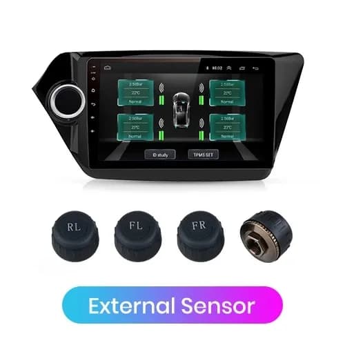 Däcktrycksövervakningssystem, övervakar temperatur, kompatibel med Android DVD,Extern sensor