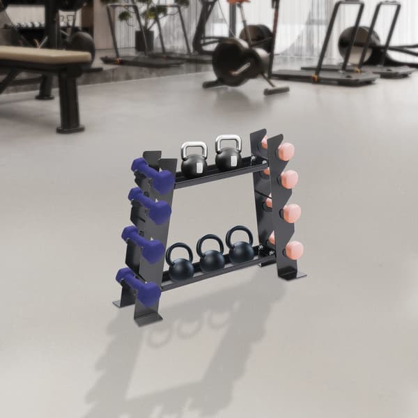 Håndvægte Rack, Pladsbesparende Design, Høj Belastningskapacitet,Sort