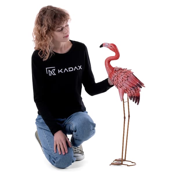 Trädgårdsfigur, Metallkonstruktion, Handmålad Design,Rosa