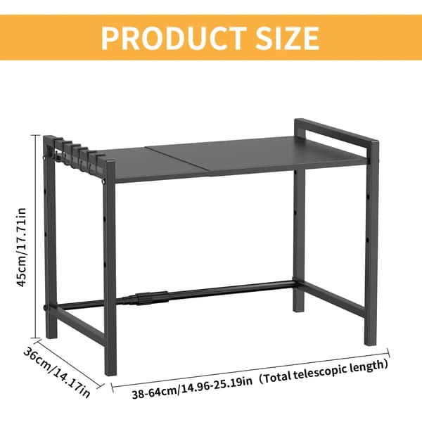 Mikroovnshylde, Justerbart Design, Robust Konstruktion,Sort