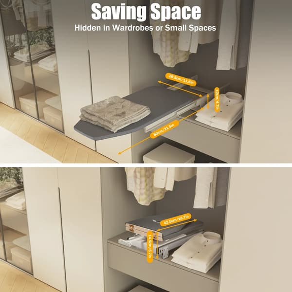 Strykbord, Fällbar Design, 180° Rotation,grå