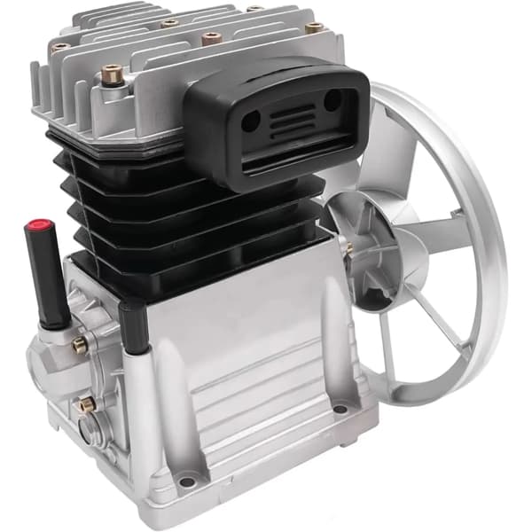 Luftkompressor Pumpe, 3HK Motor, Dobbeltcylinder Design,Sølv