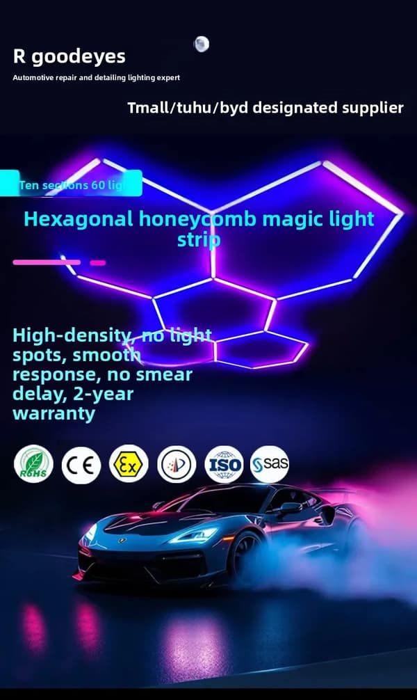 Hexagon LED-lampor, Dynamiska effekter, Enkel installation,RGB, Ja
