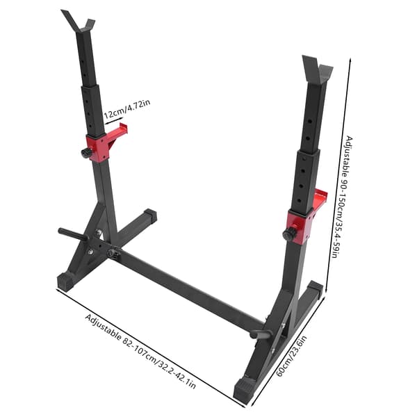 Squat Rack, Justerbar Højde, Holdbar Konstruktion,sort