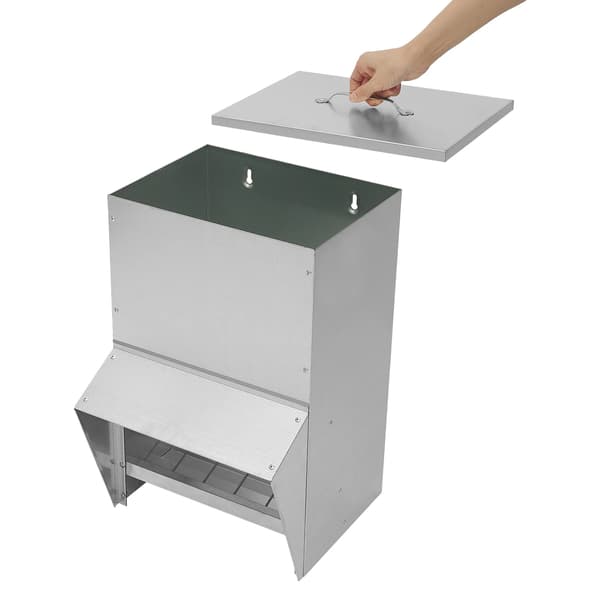 Fuglefoder, 25L kapacitet, anti-spild design,Sølv