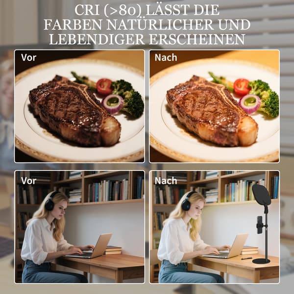 Skrivebordslampe, Justerbar Højde, Flere Lysfarver,hær grøn