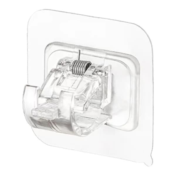 Ingen borrning gardinstångsbeslag, starkt lim, justerbar krokdesign,2PC, Transparent-a