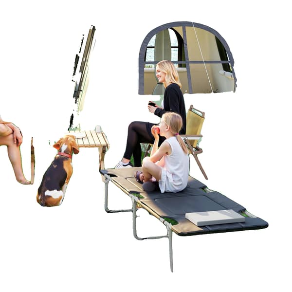 Campingbed, Lättviktsdesign, Robust Stålram,armégrön