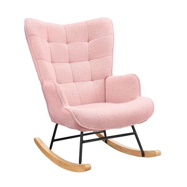 Chaiselong, Teddy Sammet Klädd, Minimalistisk Modern Stil,Rosa