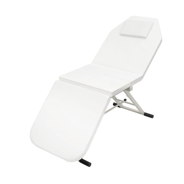 Massagebänk, Justerbart Ryggstöd, Bärbar Design,VIT