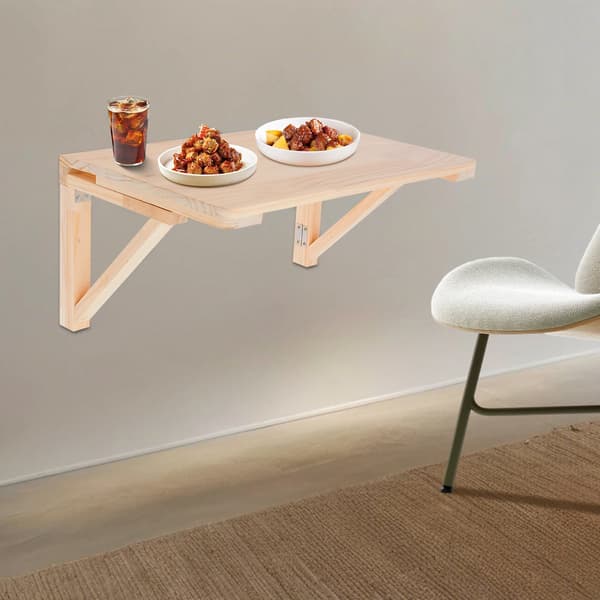 Foldbart Bord, Pladsbesparende Design, Robust Konstruktion,Træfarve