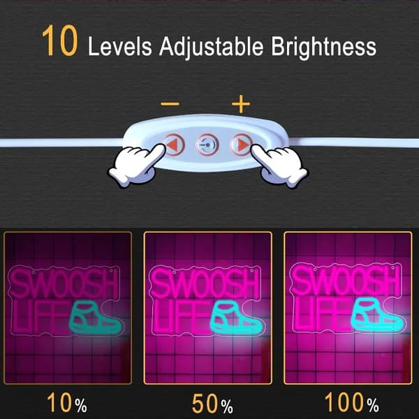 Neonskilt, Dæmpbare LED-lamper, USB-drevet,43x25cm