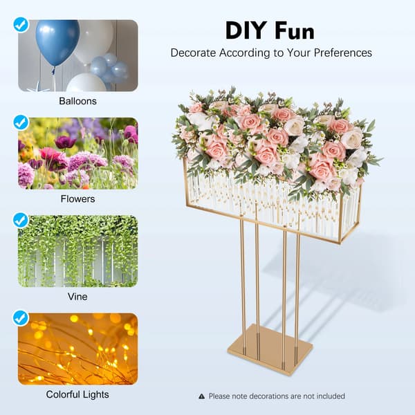 Blomstercenterpiece Stativ, Elegant Design, Holdbar Konstruktion,Guld