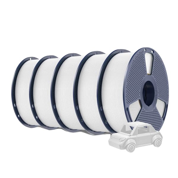 3D-printer filament, PETG-material, 1,75 mm diameter,5KG Hvid