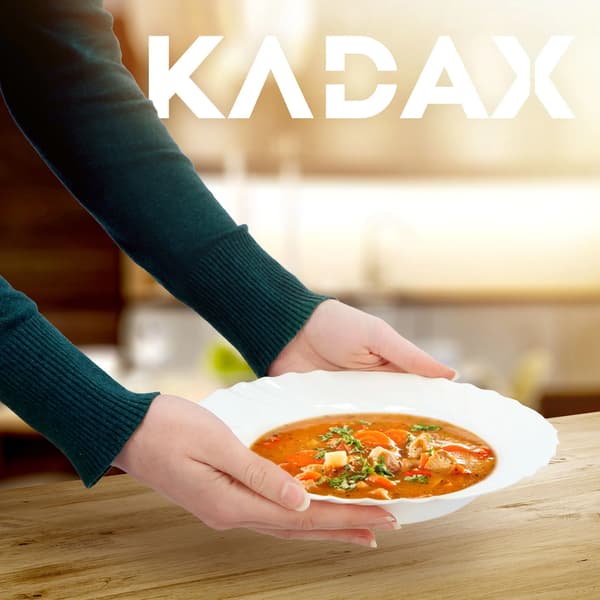 Djupa Middagstallrikar, Set om 6, Hållbart Härdat Glas,VIT