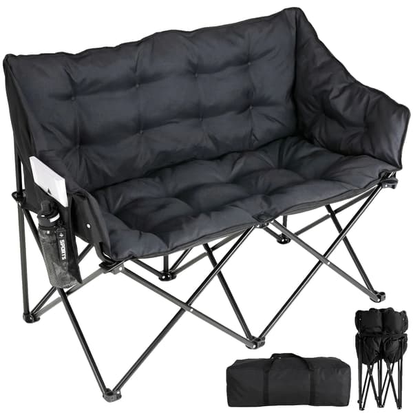 Campingstol, Vadderad, Fällbar,Svart