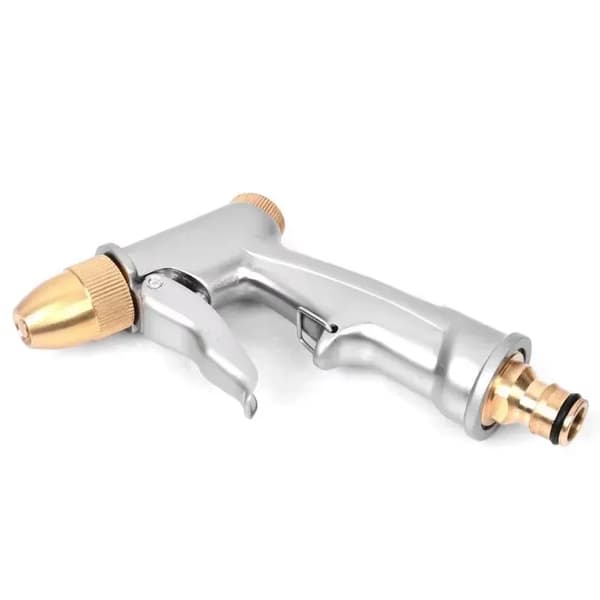 Trädgårdsvattenpistol, Metall- och Messingskonstruktion, Högtrycksspray,Silver