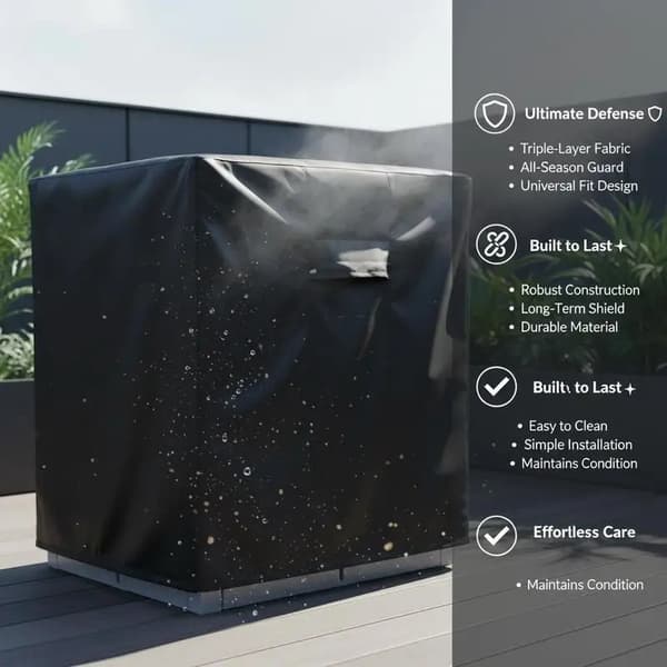Airconditioner Cover, Vandtæt, Universel Pasform,sort