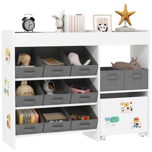Børns Organizer, Multi-Compartment Opbevaring, Nem Samling,Hvid