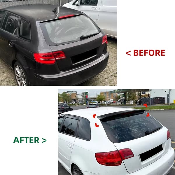 Bagagerums Spoiler, Blank Finish, Nem Installation,sort