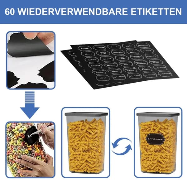 Matförvaringsbehållare, lufttät försegling, stapelbar design, 32 st