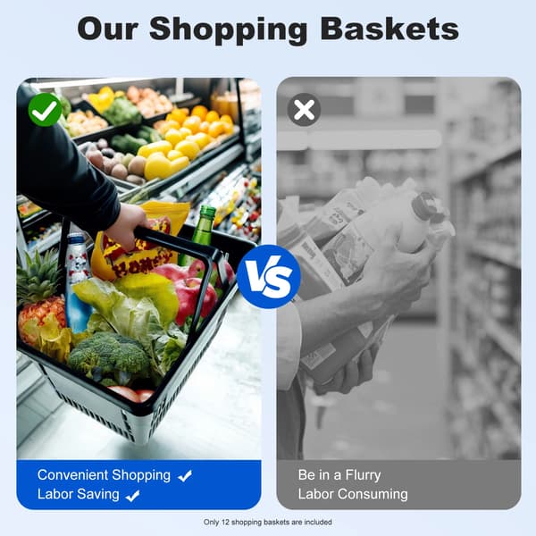Shoppingkorg, Hållbart PP-material, Stort kapacitet,svart