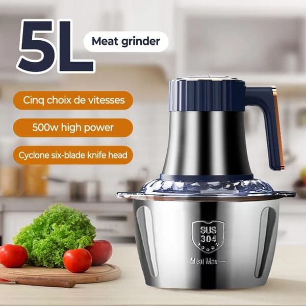 Köttkvarn, Stort Kapacitet, Multifunktionell Design,5L